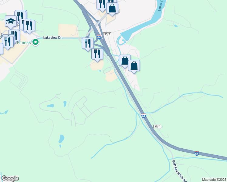 map of restaurants, bars, coffee shops, grocery stores, and more near 116 Prosperity Place in Nitro