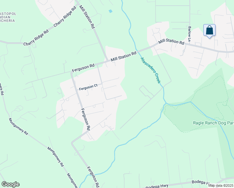 map of restaurants, bars, coffee shops, grocery stores, and more near 1301 Winsby Road in Sebastopol