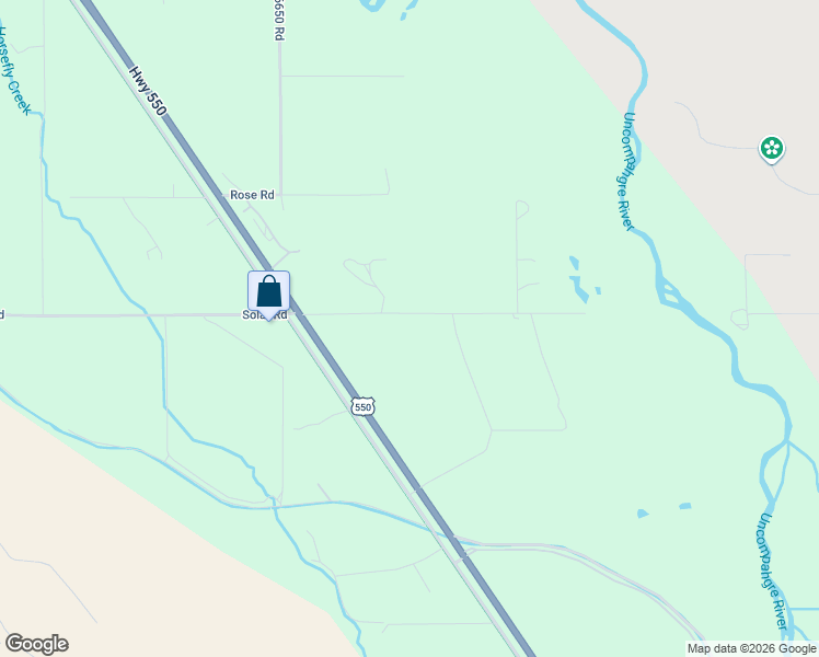 map of restaurants, bars, coffee shops, grocery stores, and more near 66750 Solar Road in Montrose