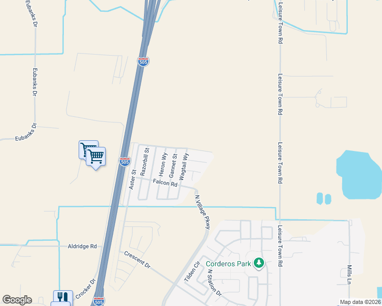 map of restaurants, bars, coffee shops, grocery stores, and more near 548 Twilight Street in Vacaville
