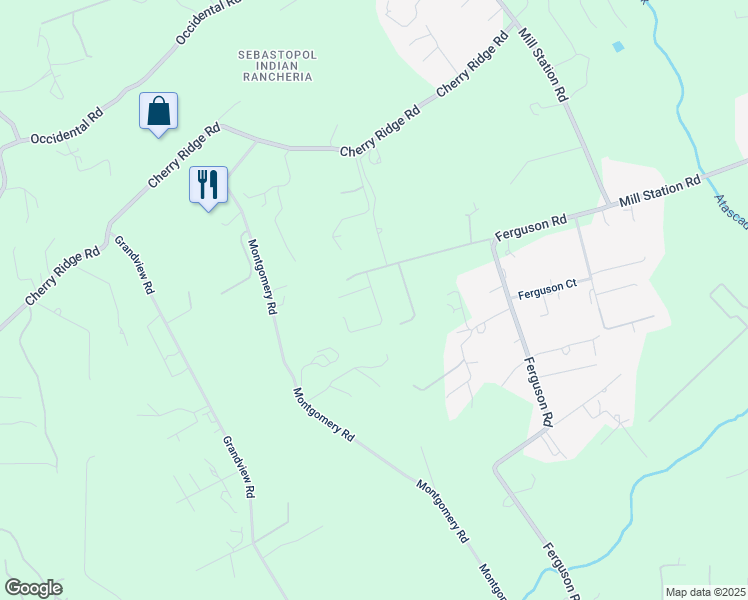 map of restaurants, bars, coffee shops, grocery stores, and more near in Freestone