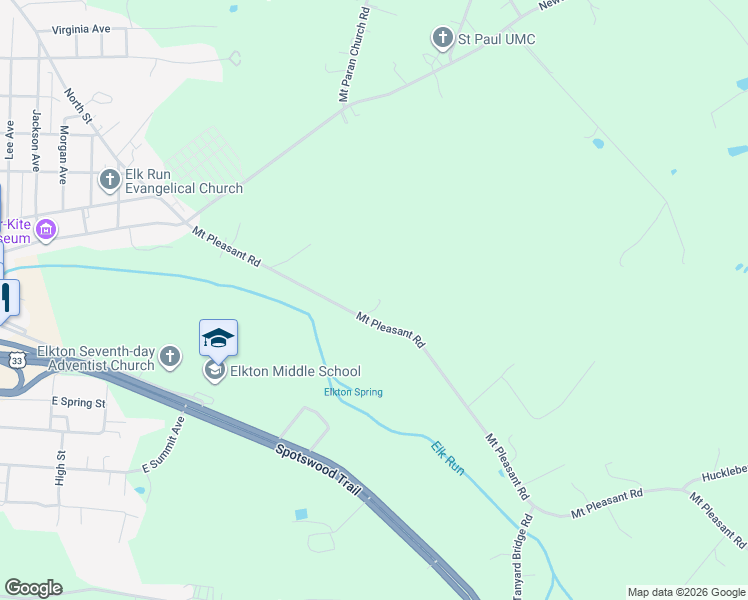 map of restaurants, bars, coffee shops, grocery stores, and more near 17479 Mount Pleasant Road in Elkton