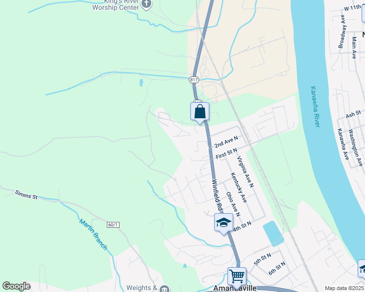 map of restaurants, bars, coffee shops, grocery stores, and more near 99 Winfield Road in Saint Albans