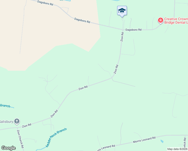 map of restaurants, bars, coffee shops, grocery stores, and more near 31500 Zion Road in Parsonsburg