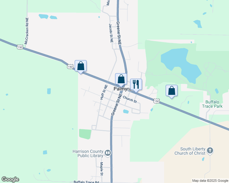map of restaurants, bars, coffee shops, grocery stores, and more near in Palmyra