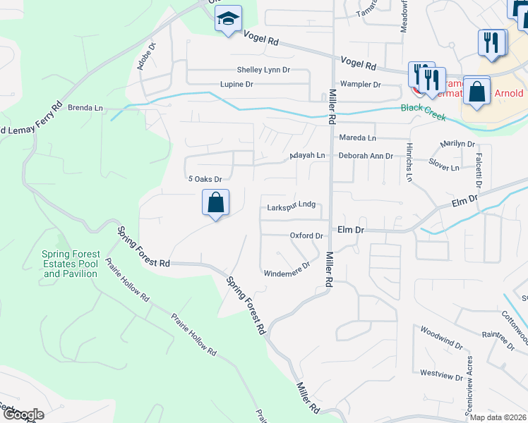 map of restaurants, bars, coffee shops, grocery stores, and more near 2166 Larkspur Landing in Imperial