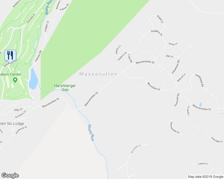 map of restaurants, bars, coffee shops, grocery stores, and more near 2899 Massanutten Drive in Massanutten