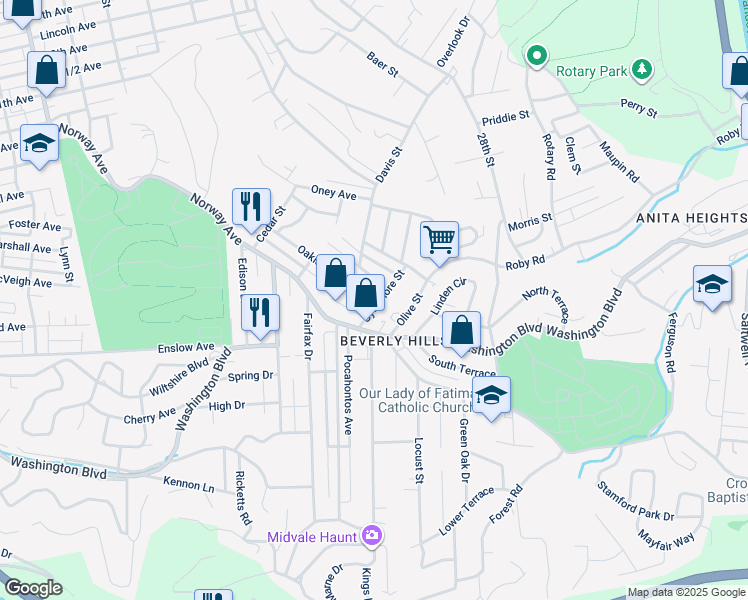 map of restaurants, bars, coffee shops, grocery stores, and more near 136 Sycamore Street in Huntington