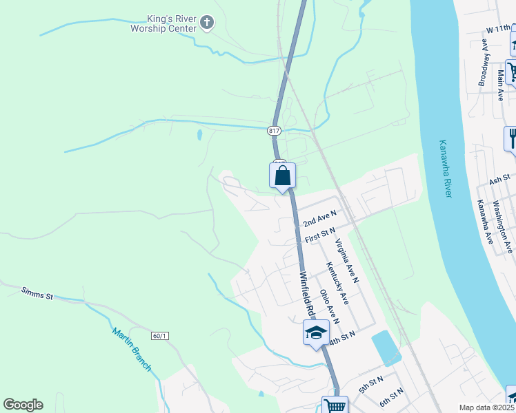 map of restaurants, bars, coffee shops, grocery stores, and more near 99 Winfield Road in Saint Albans