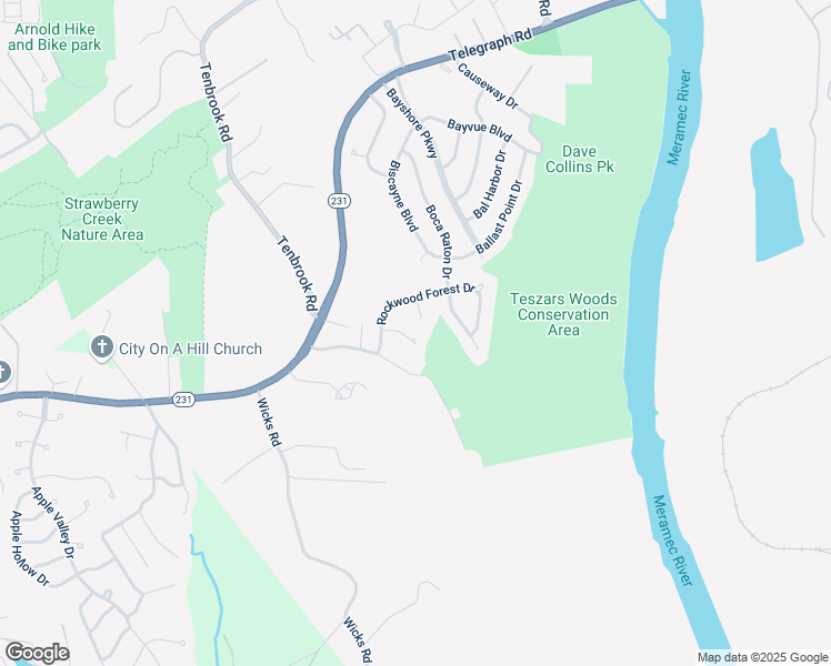 map of restaurants, bars, coffee shops, grocery stores, and more near 3439 Rockwood Forest Ct in Arnold