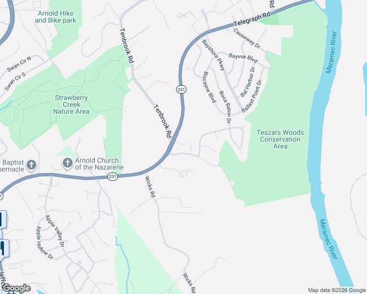 map of restaurants, bars, coffee shops, grocery stores, and more near 690 Apple Drive in Arnold