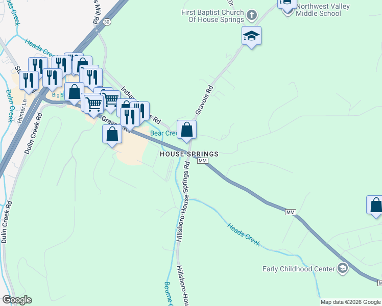 map of restaurants, bars, coffee shops, grocery stores, and more near in Jefferson County