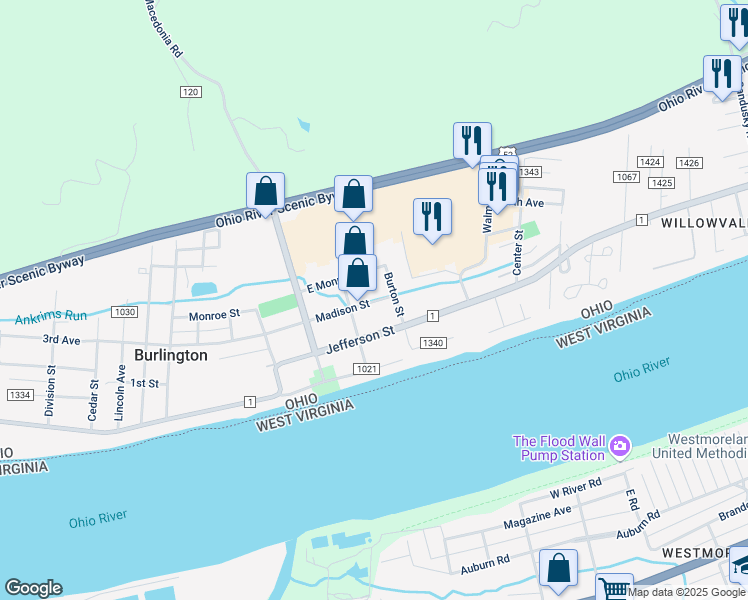 map of restaurants, bars, coffee shops, grocery stores, and more near 270 Madison Street in South Point