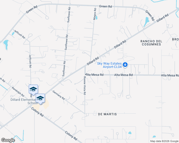 map of restaurants, bars, coffee shops, grocery stores, and more near 9400-9414 Alta Mesa Road in Wilton