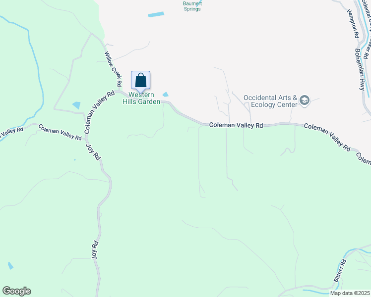 map of restaurants, bars, coffee shops, grocery stores, and more near 15895 Coleman Valley Road in Occidental