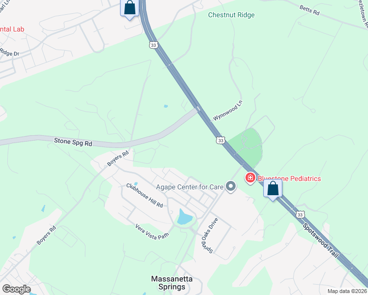 map of restaurants, bars, coffee shops, grocery stores, and more near Stone Spring Road in Harrisonburg