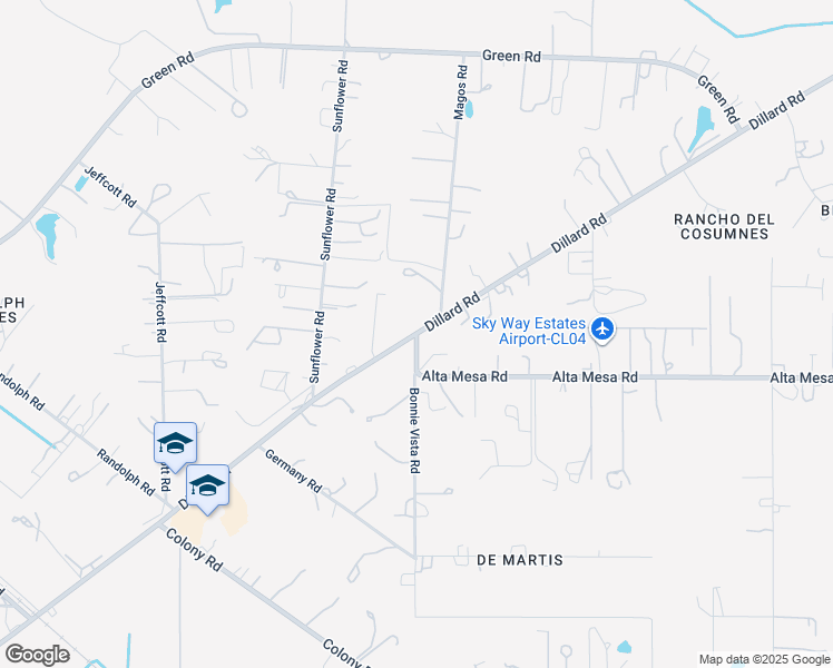 map of restaurants, bars, coffee shops, grocery stores, and more near 9400 Alta Mesa Road in Wilton