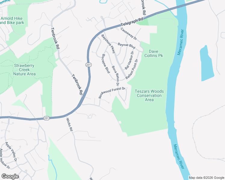 map of restaurants, bars, coffee shops, grocery stores, and more near 1309 Rockwood Forest Drive in Arnold