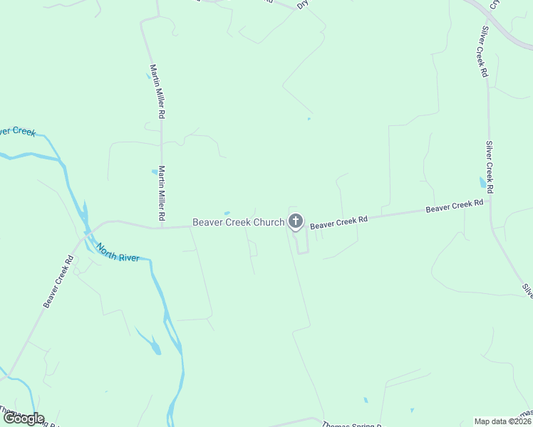 map of restaurants, bars, coffee shops, grocery stores, and more near Beaver Creek Road in Bridgewater
