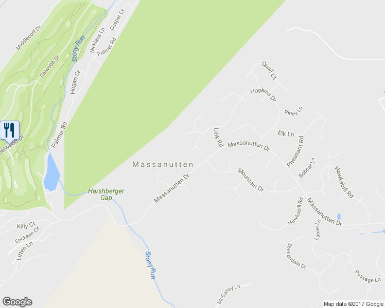 map of restaurants, bars, coffee shops, grocery stores, and more near 225 Penn Court in McGaheysville