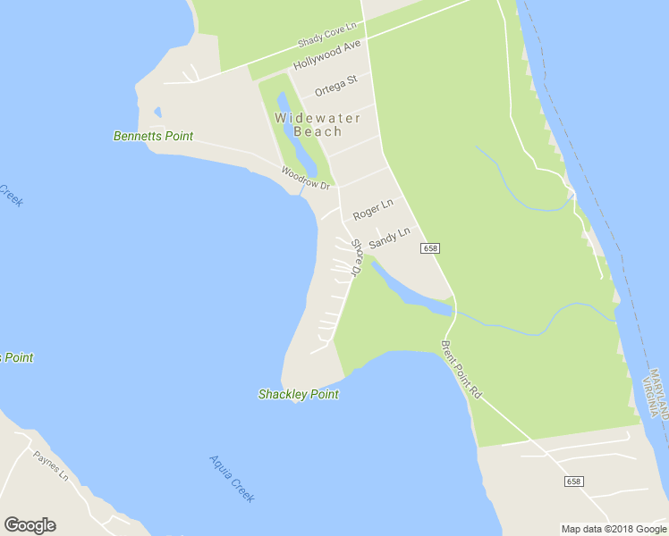 map of restaurants, bars, coffee shops, grocery stores, and more near 36 Shore Drive in Stafford