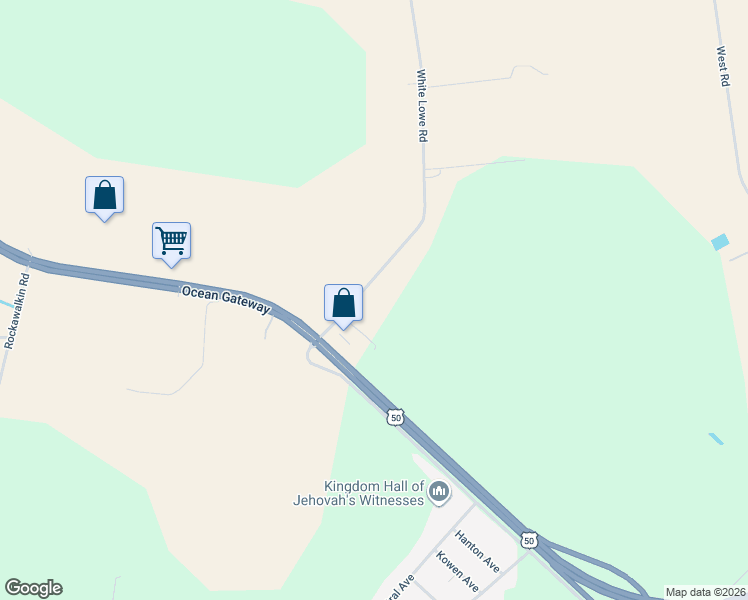 map of restaurants, bars, coffee shops, grocery stores, and more near 7959 White Lowe Road in Salisbury