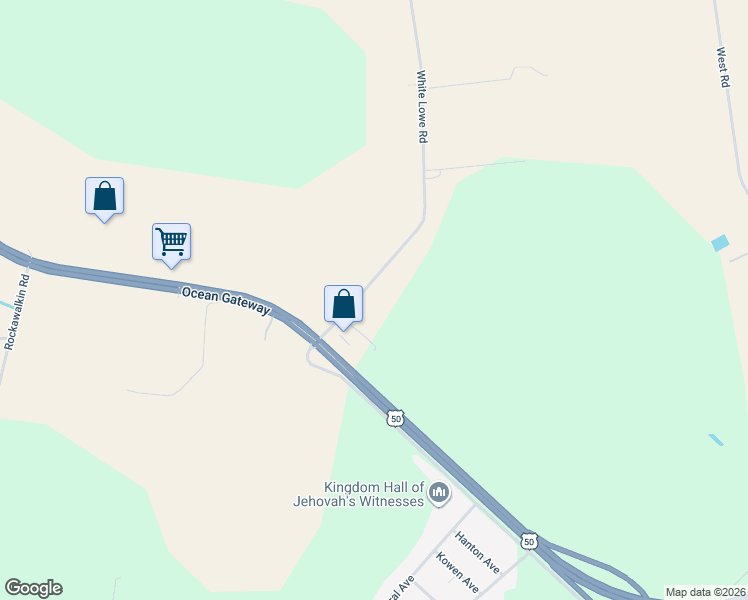 map of restaurants, bars, coffee shops, grocery stores, and more near 7959 White Lowe Road in Salisbury