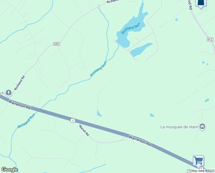 map of restaurants, bars, coffee shops, grocery stores, and more near 2290 Warrenton Road in Fredericksburg
