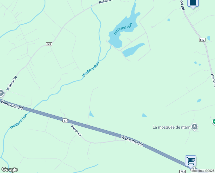 map of restaurants, bars, coffee shops, grocery stores, and more near 2290 Warrenton Road in Fredericksburg