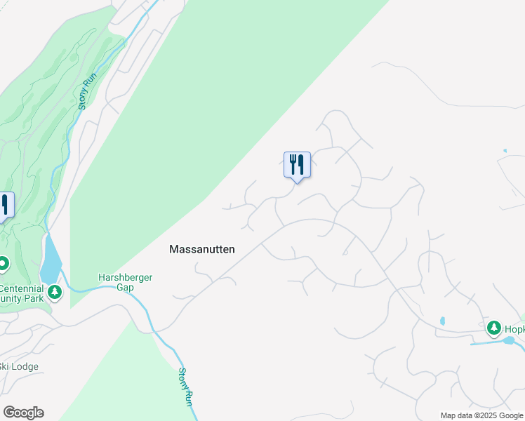 map of restaurants, bars, coffee shops, grocery stores, and more near 3221-3231 Hopkins Drive in Massanutten