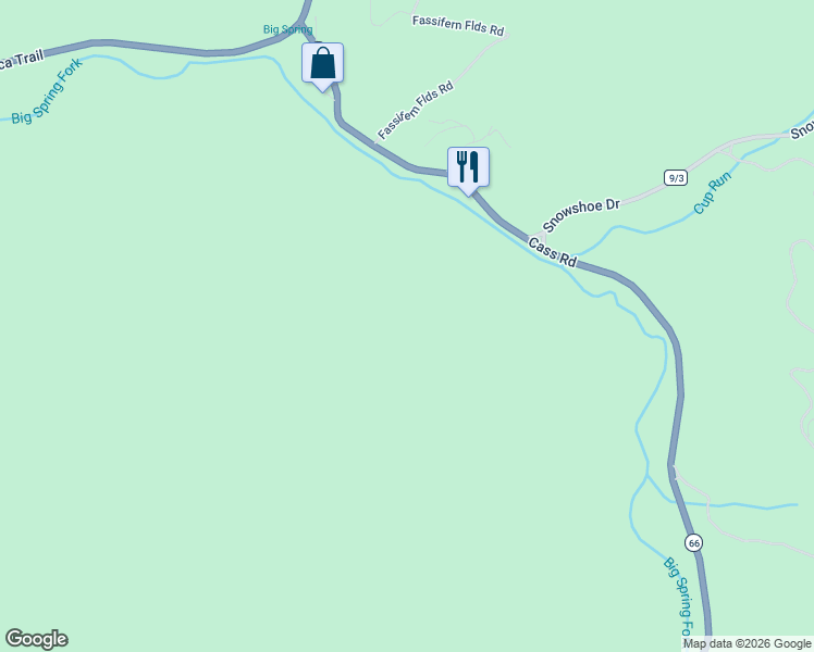 map of restaurants, bars, coffee shops, grocery stores, and more near in Snowshoe