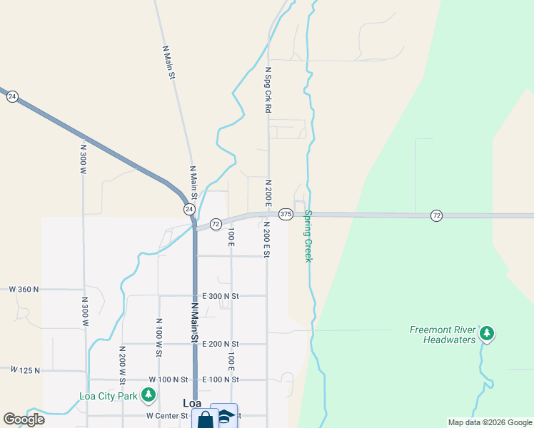 map of restaurants, bars, coffee shops, grocery stores, and more near 650 North 200 East Street in Loa