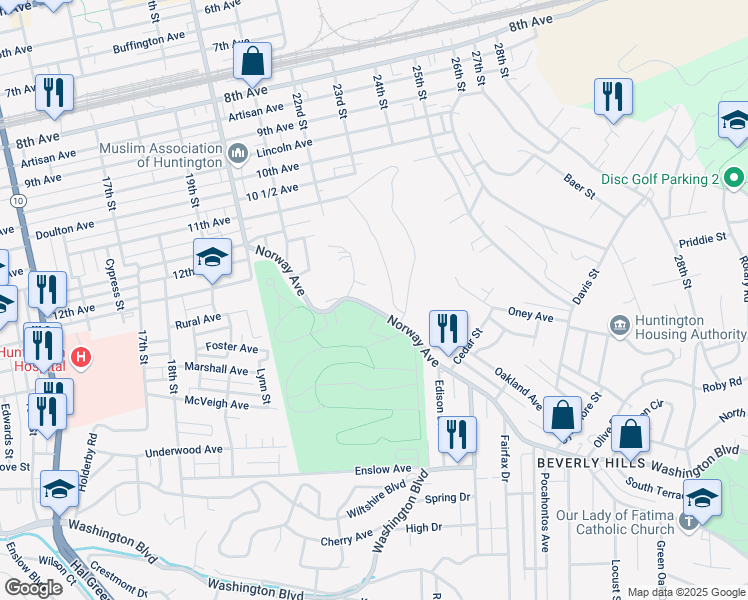map of restaurants, bars, coffee shops, grocery stores, and more near 102 Smith Drive in Huntington