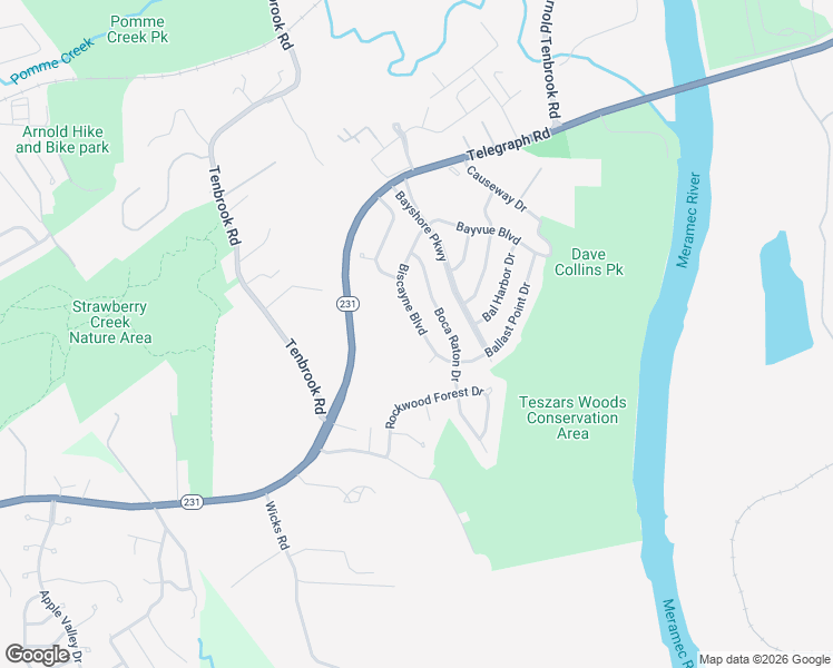 map of restaurants, bars, coffee shops, grocery stores, and more near 3357 Biscayne Boulevard in Arnold