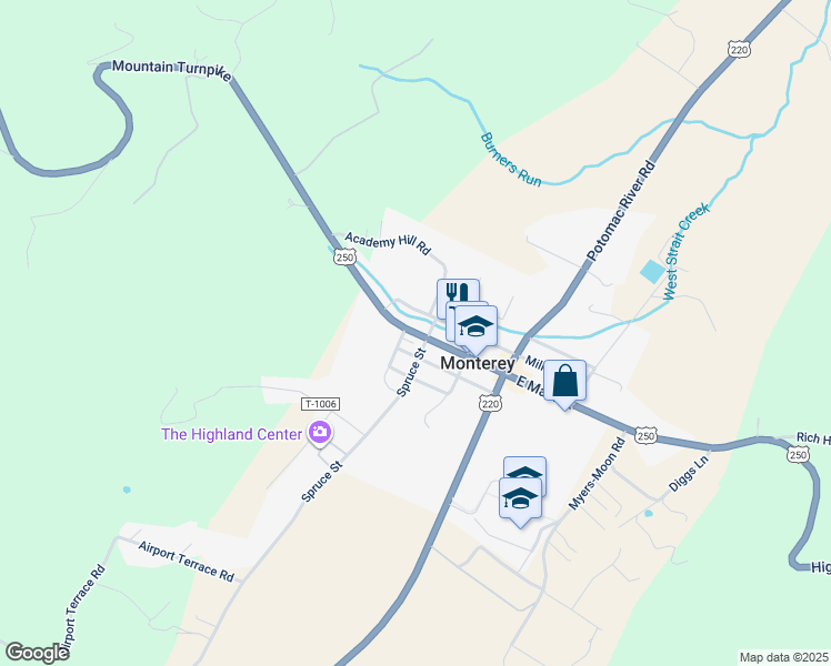 map of restaurants, bars, coffee shops, grocery stores, and more near in Monterey