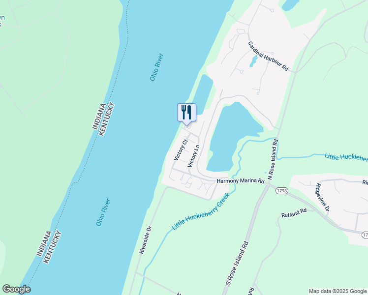map of restaurants, bars, coffee shops, grocery stores, and more near 1707 Perry Court in Prospect