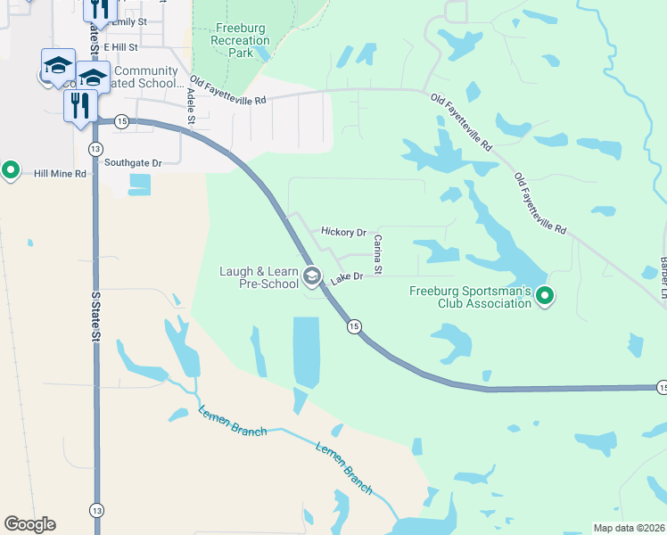 map of restaurants, bars, coffee shops, grocery stores, and more near 631 Urbanna Drive in Freeburg