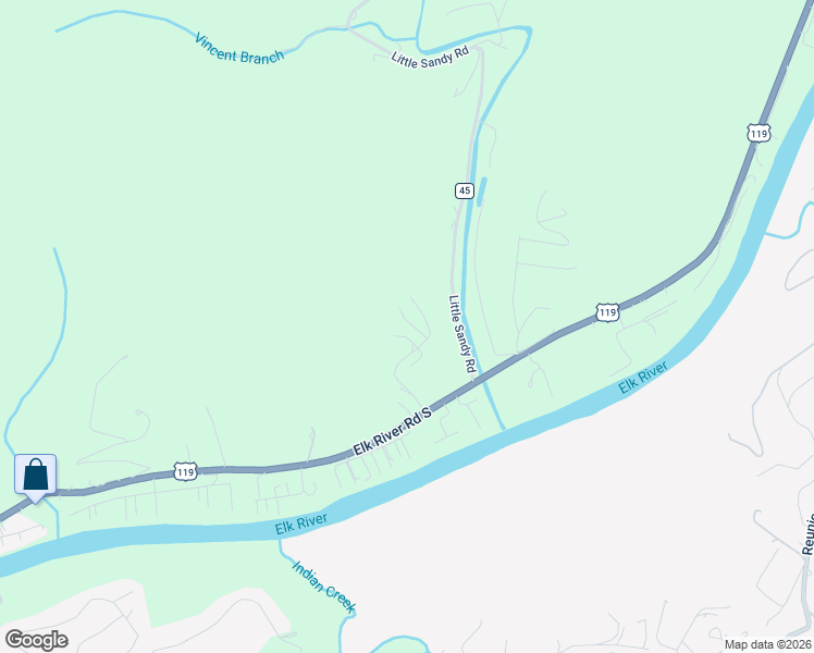 map of restaurants, bars, coffee shops, grocery stores, and more near 47 Barnwell Road in Elkview