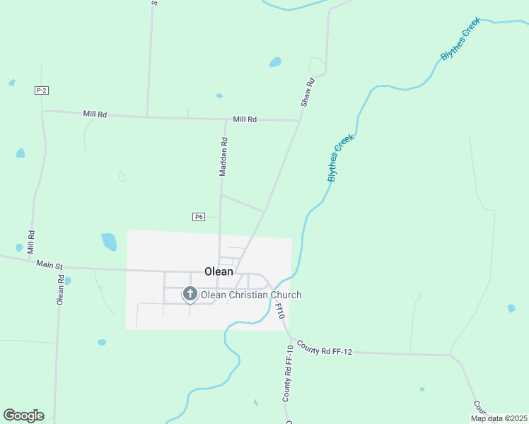 map of restaurants, bars, coffee shops, grocery stores, and more near 318 Shaw Road in Olean