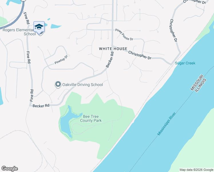 map of restaurants, bars, coffee shops, grocery stores, and more near 7618 River Walk Court in St. Louis