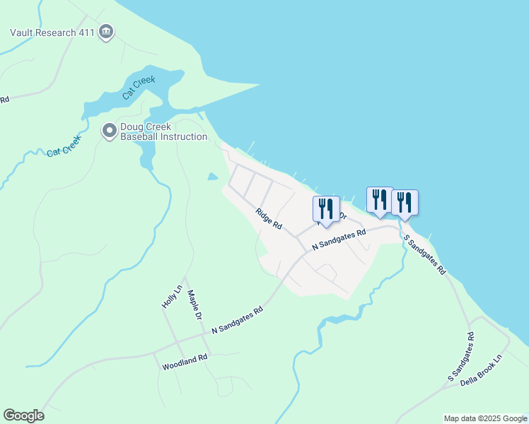 map of restaurants, bars, coffee shops, grocery stores, and more near 42190 Ridge Road in Mechanicsville