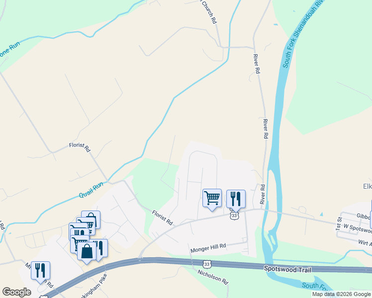 map of restaurants, bars, coffee shops, grocery stores, and more near 226 Kensington Dr in Elkton