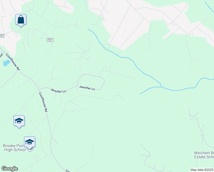 map of restaurants, bars, coffee shops, grocery stores, and more near 125 Jennifer Lane in Stafford