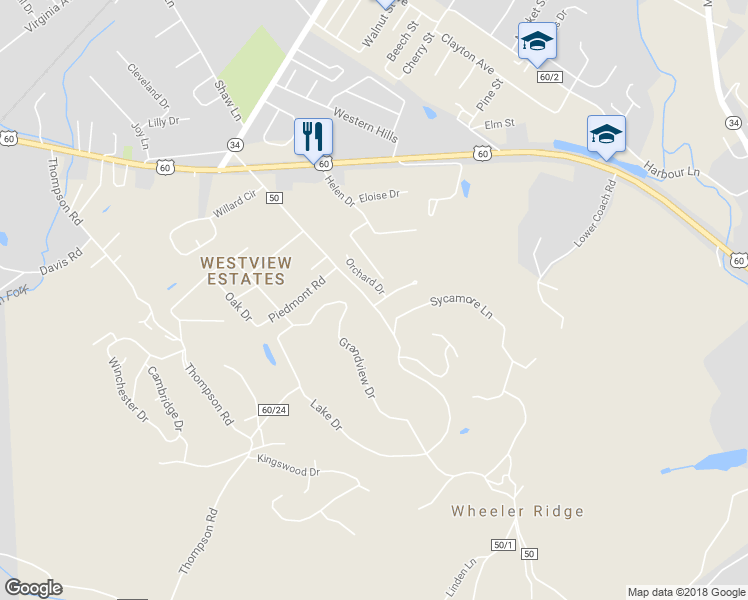 map of restaurants, bars, coffee shops, grocery stores, and more near 9 Williarose Drive in Hurricane