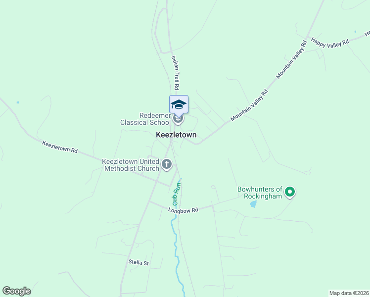 map of restaurants, bars, coffee shops, grocery stores, and more near 1726 Mountain Valley Road in Keezletown