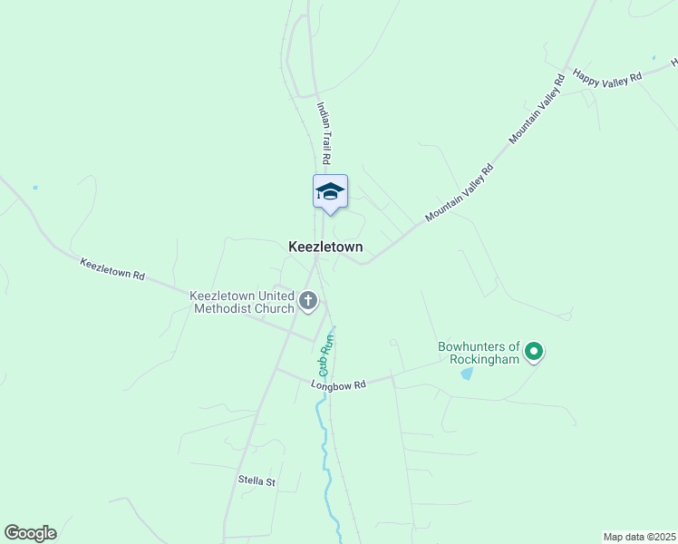 map of restaurants, bars, coffee shops, grocery stores, and more near 1726 Mountain Valley Road in Keezletown