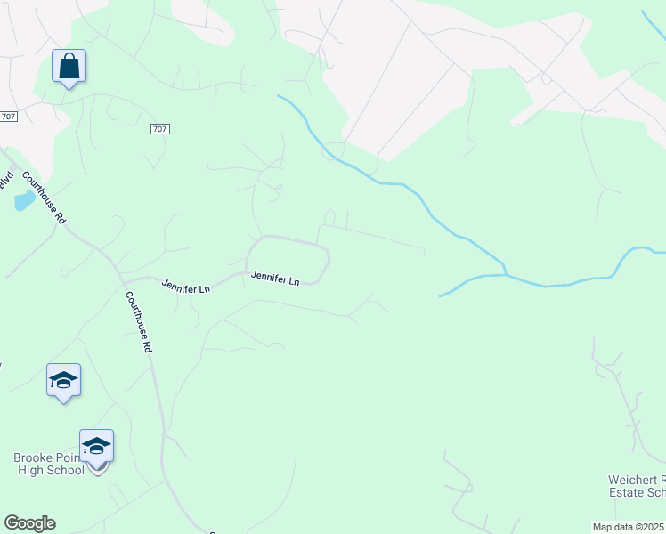 map of restaurants, bars, coffee shops, grocery stores, and more near 125 Jennifer Lane in Stafford