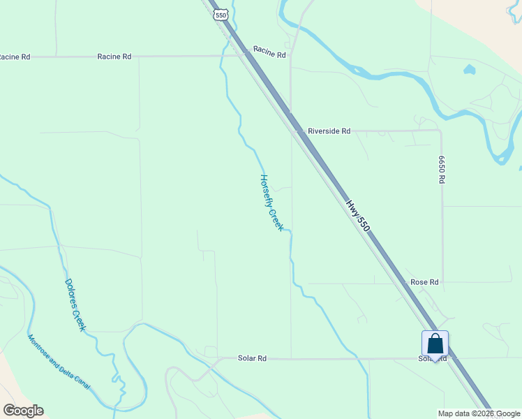 map of restaurants, bars, coffee shops, grocery stores, and more near 18425 6600 Road in Montrose