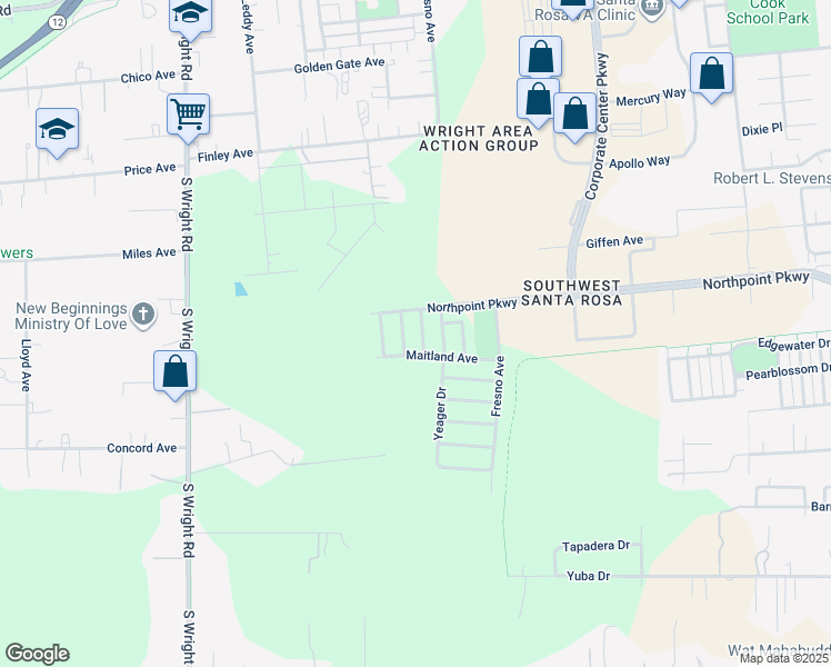 map of restaurants, bars, coffee shops, grocery stores, and more near 4203 Quimby Street in Santa Rosa