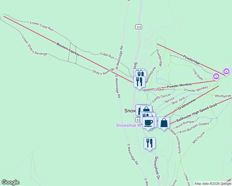 map of restaurants, bars, coffee shops, grocery stores, and more near West Ridge Road South in Dunmore